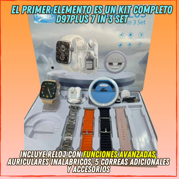 ✅El Combo Perfecto Para 2 Personas👍2 Reloj SmartWach, 2 Auriculares, 12 Correas y Muchos Accesorios(💥Pagas al Recibirlo+Envio Gratis💥) El Mas Completo y Barato del Mercado.