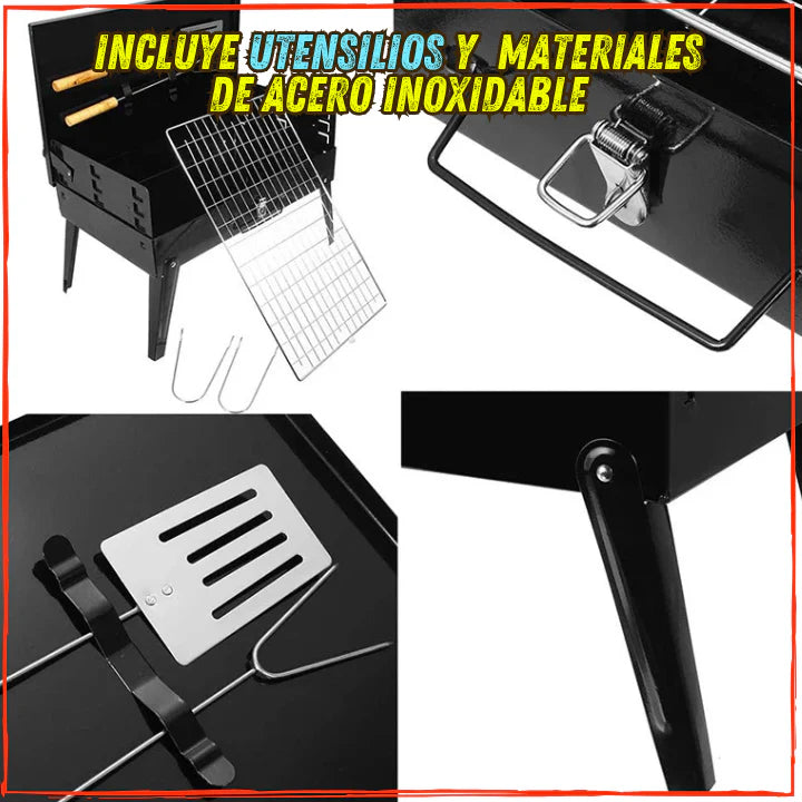✅Ahora Podras Llevar tu Parrillada a Cualquier Lugar👌Estilo Maletin Con Utencilios(💥Pagas al Recibir+Envio Gratis).