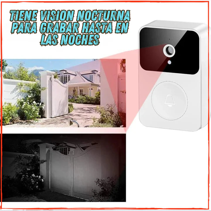 ✅Podras Atender tu Puerta Desde Cualquier Lugar👌Timbre Con Camara y Transmision de Videos(💥Pagas al Recibir+Envio Gratis)Con Wifi+Grabacion Automatica.
