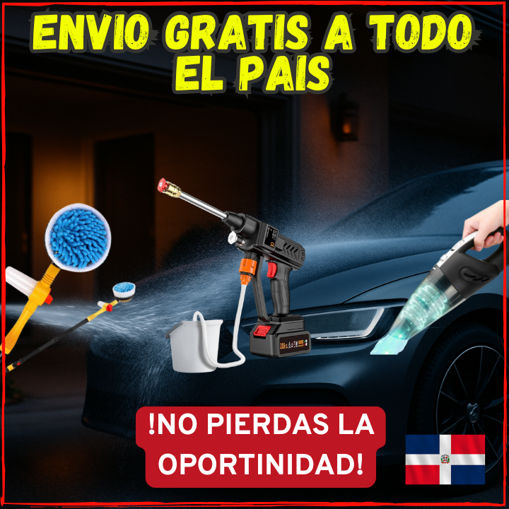 ✅Con este Combo dejaras tu Coche Como Nuevo👍Hidrolavadora de 48v, Cepillo Giratorio y Aspiradora Ultra(💥Pagas al Recibirlo+Envio Gratis💥).