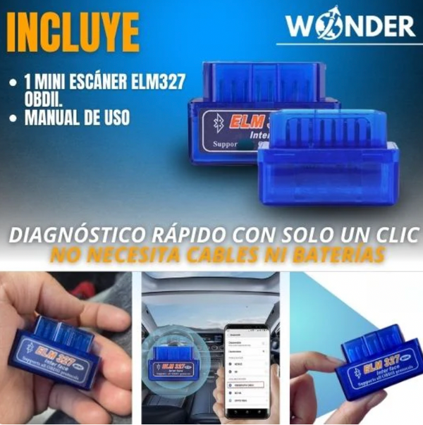 ✅Mini Escáner de Diagnosticos para Autos