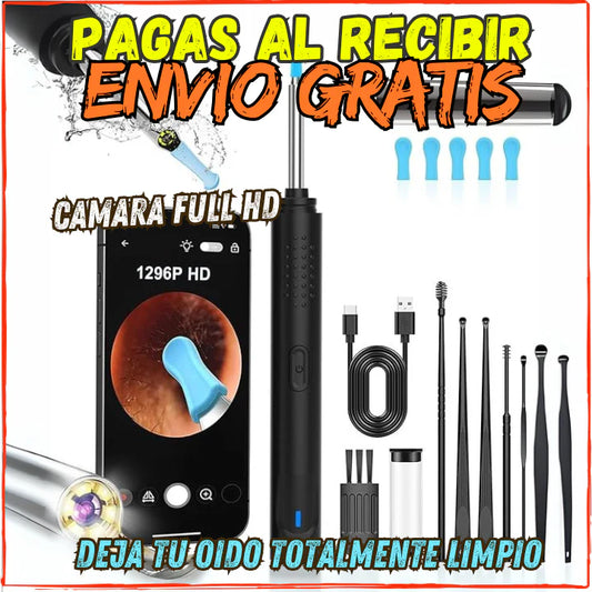 ✅Visualiza y Elimina todo el Sucio de tus Oidos👍Con Camara Full HD y Accesorios de Extraccion Sencibles(💥Pagas al Recibirlo+Envio Gratis💥).