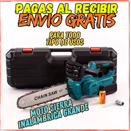 ✅Moto Sierra Electrica GRANDE🔋, Ideal para Todo tipo de Trabajos👌(💥Pagas al Recibirlo+Envio Gratis💥) Incluye 2 Baterias y Accesorios.